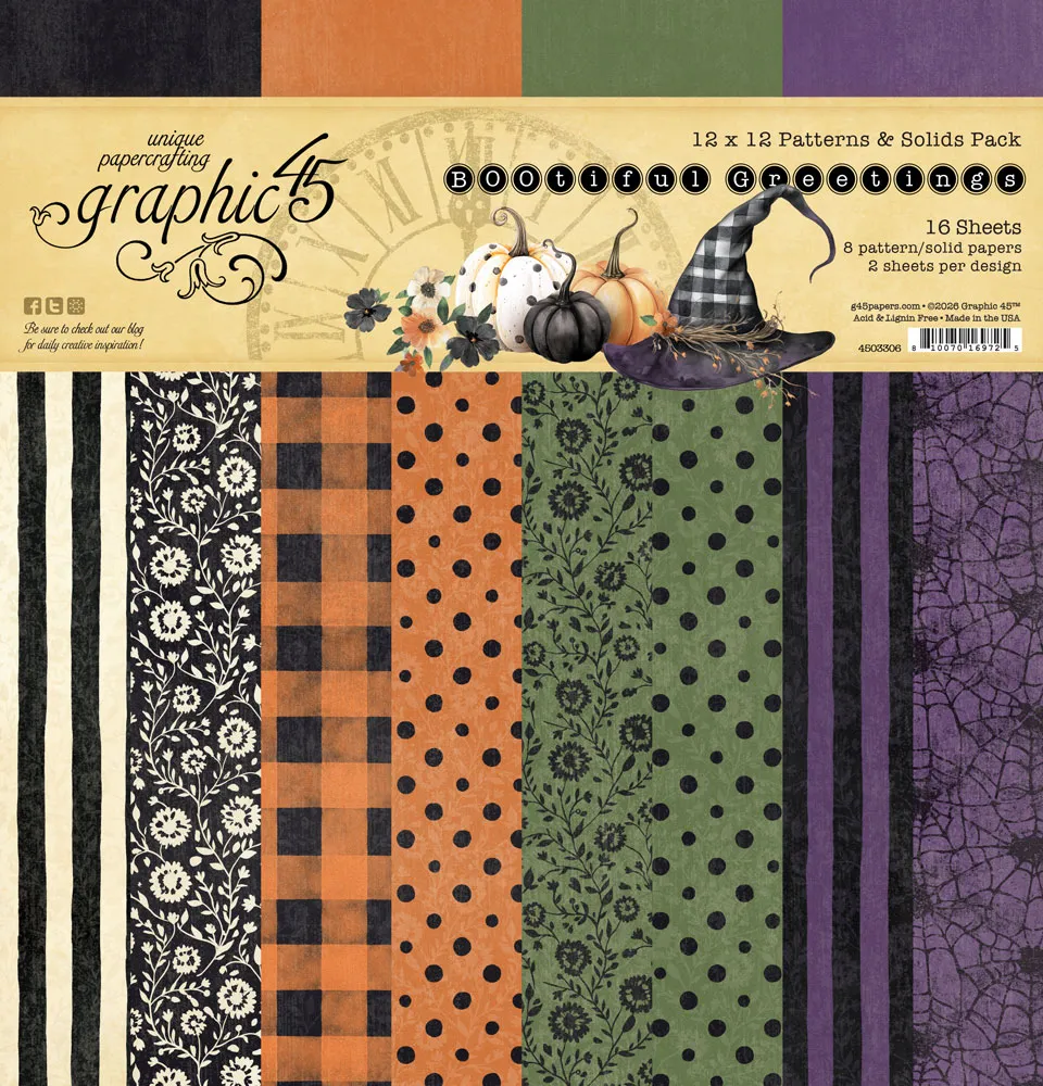 graphic-45-bootiful-greetings-12x12-papier-pack-halloween image 1
