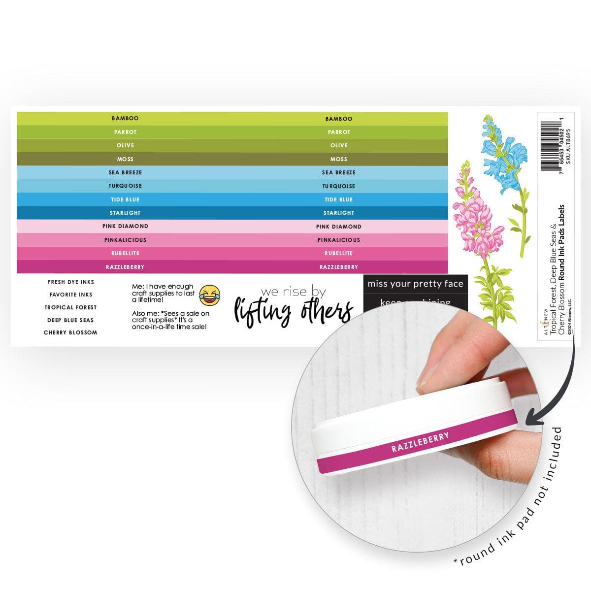 altenew-round-ink-pads-label-set-tropical-forest-seas-blossom image 1