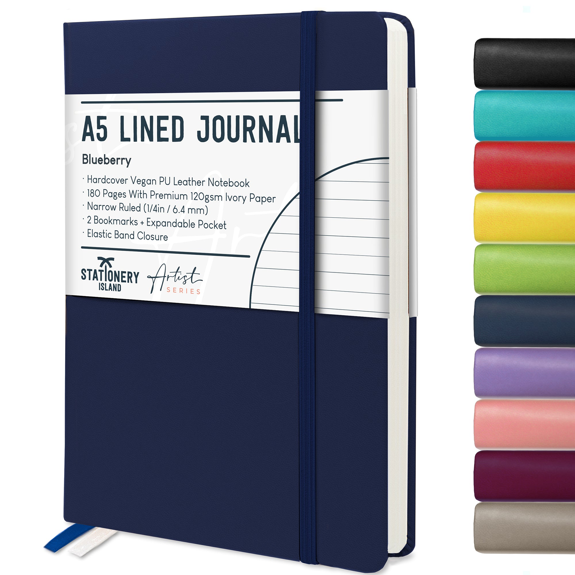 stationery-island-journal-notizbuch-a5-liniert-schwarz-180-seiten image 4