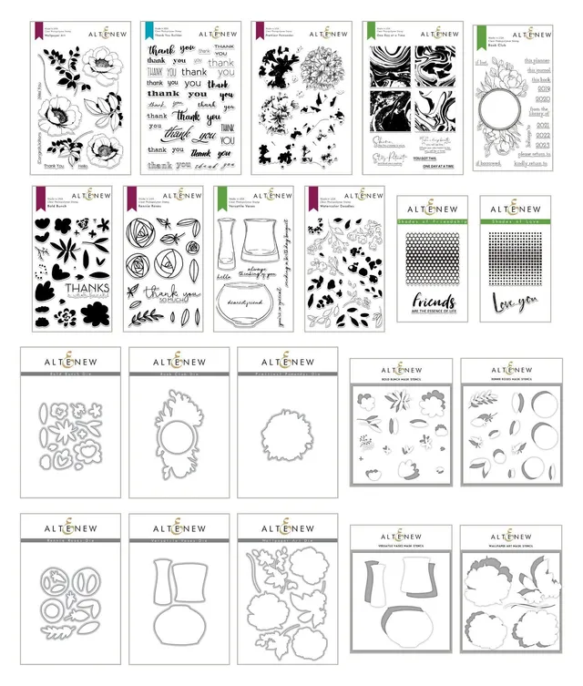 altenew-fond-appreciation-stempel-stanzen-schablonen-bundle-blumen image 1