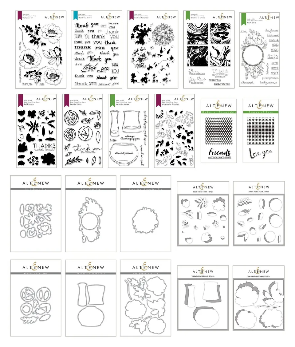 altenew-fond-appreciation-stempel-stanzen-schablonen-bundle-blumen image 1