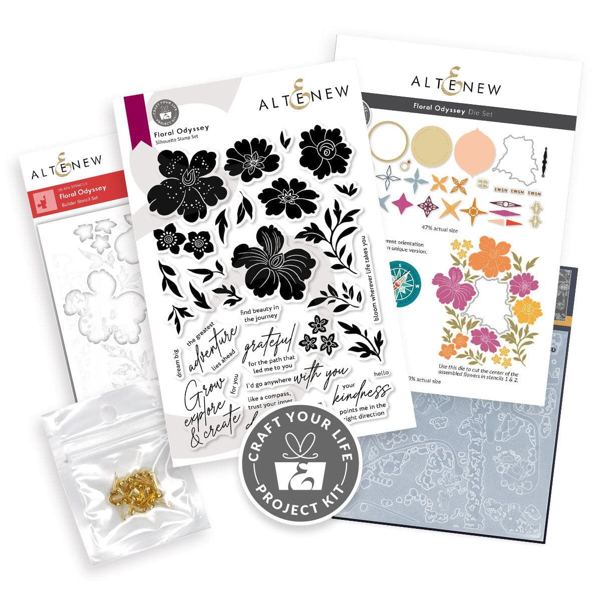 altenew-floral-odyssey-project-kit-stempel-schablonen-stanzen image 1