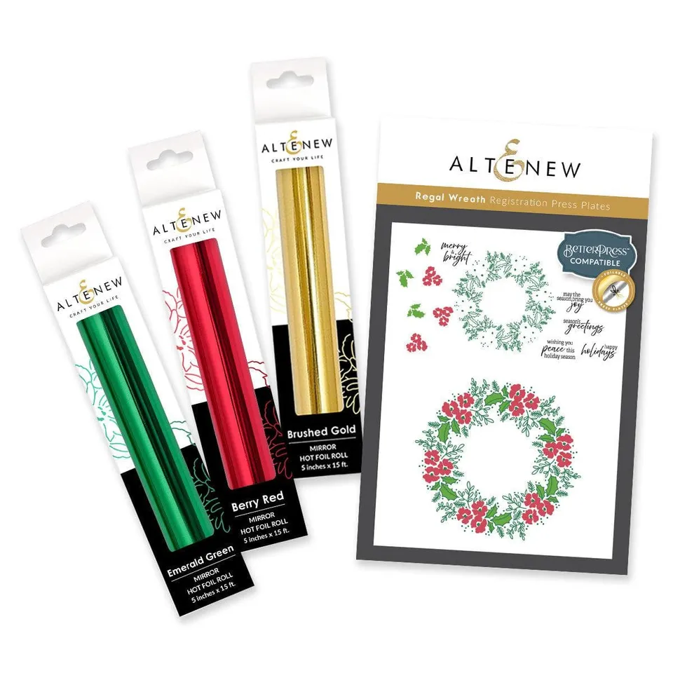 altenew-regal-wreath-pressplatte-folienplatte-hot-foil-bundle image 1