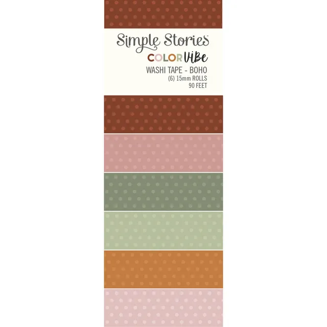 simple-stories-color-vibe-washi-tape-boho-6-rollen-15-mm image 1