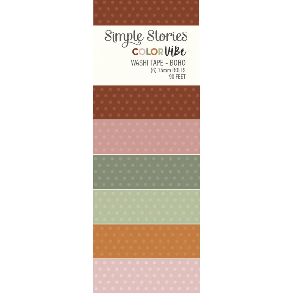 simple-stories-color-vibe-washi-tape-boho-6-rollen-15-mm image 1