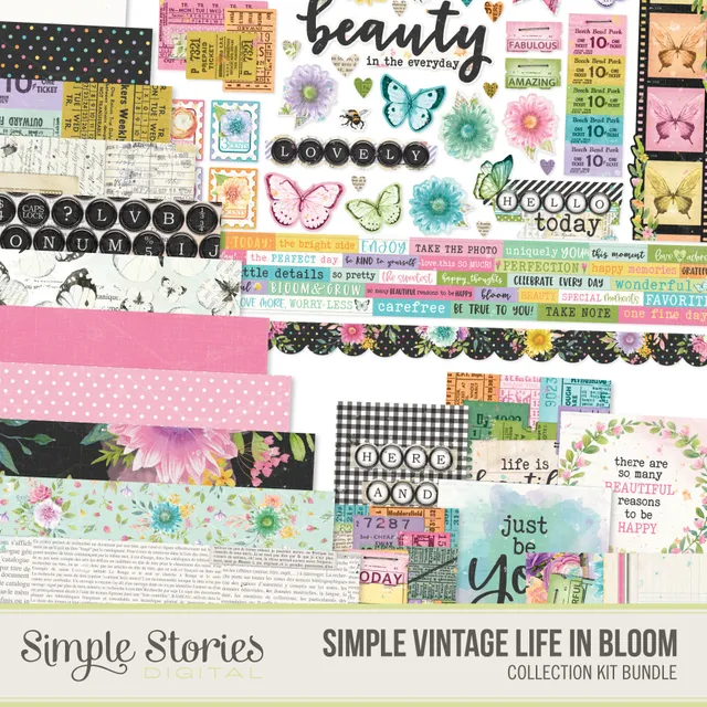 simple-stories-life-in-bloom-digital-kit-download-vintage image 1
