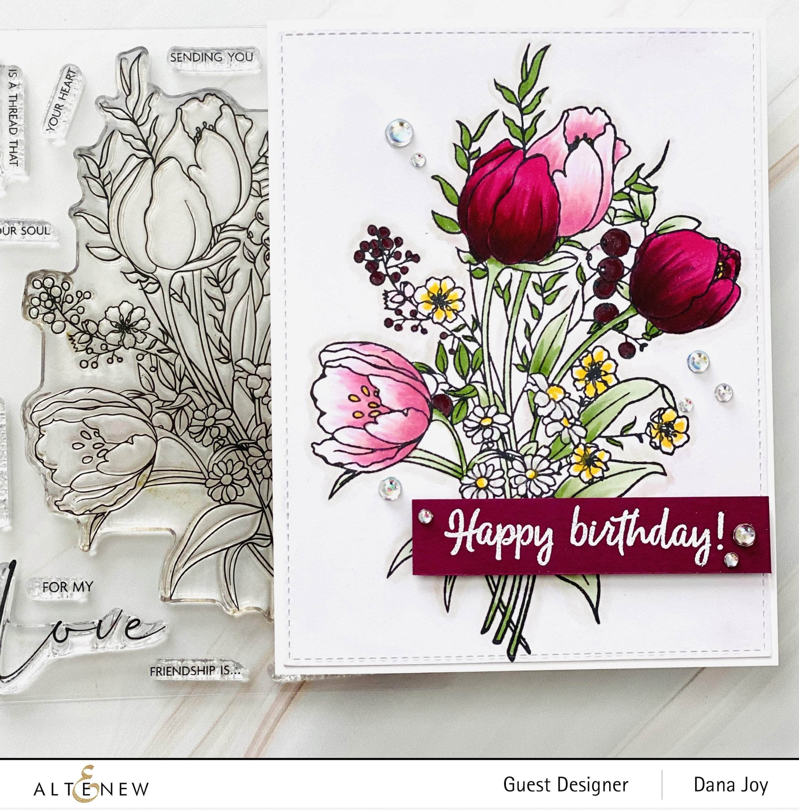 altenew-paint-a-flower-tulips-stempelset-outline-4x6 image 2