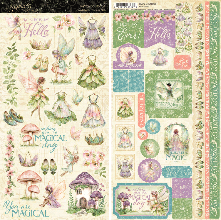graphic-45-fairy-boutique-sticker-set-fee-2-bogen image 1