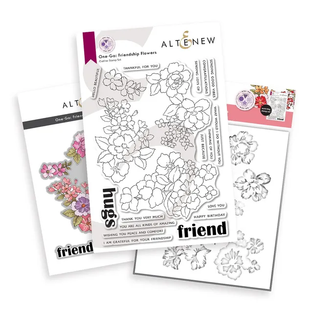 altenew-one-go-friendship-flowers-stempel-schablone-stanze-bundle image 1