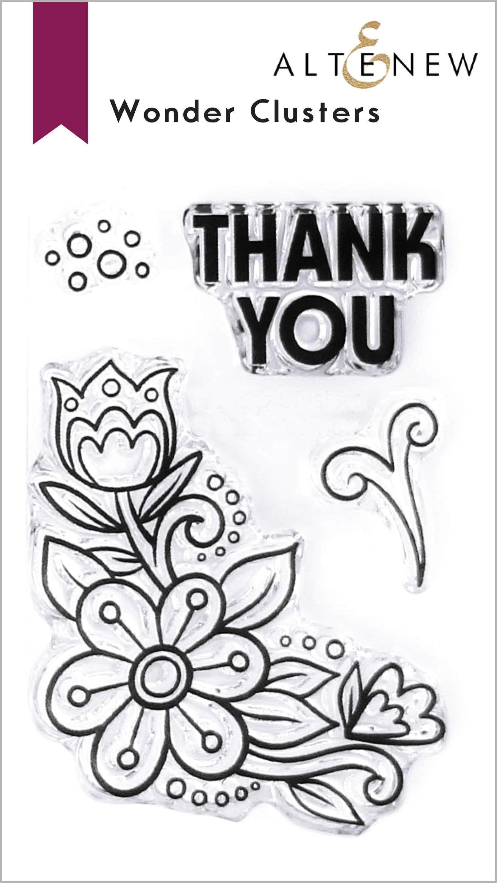 altenew-wonder-clusters-mini-stempel-2x3-danke-blumen image 1