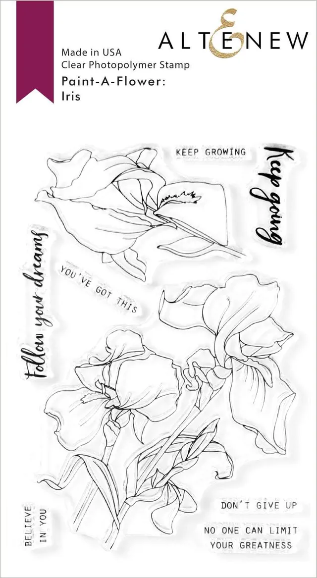 altenew-paint-a-flower-iris-outline-stempelset-4x6-blumen image 1