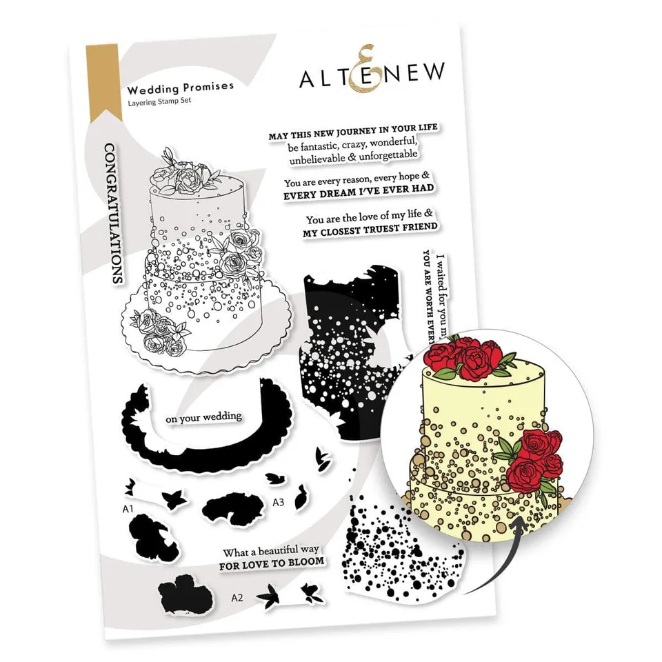 altenew-wedding-promises-stempelset-hochzeitstorte-17-teilig image 1