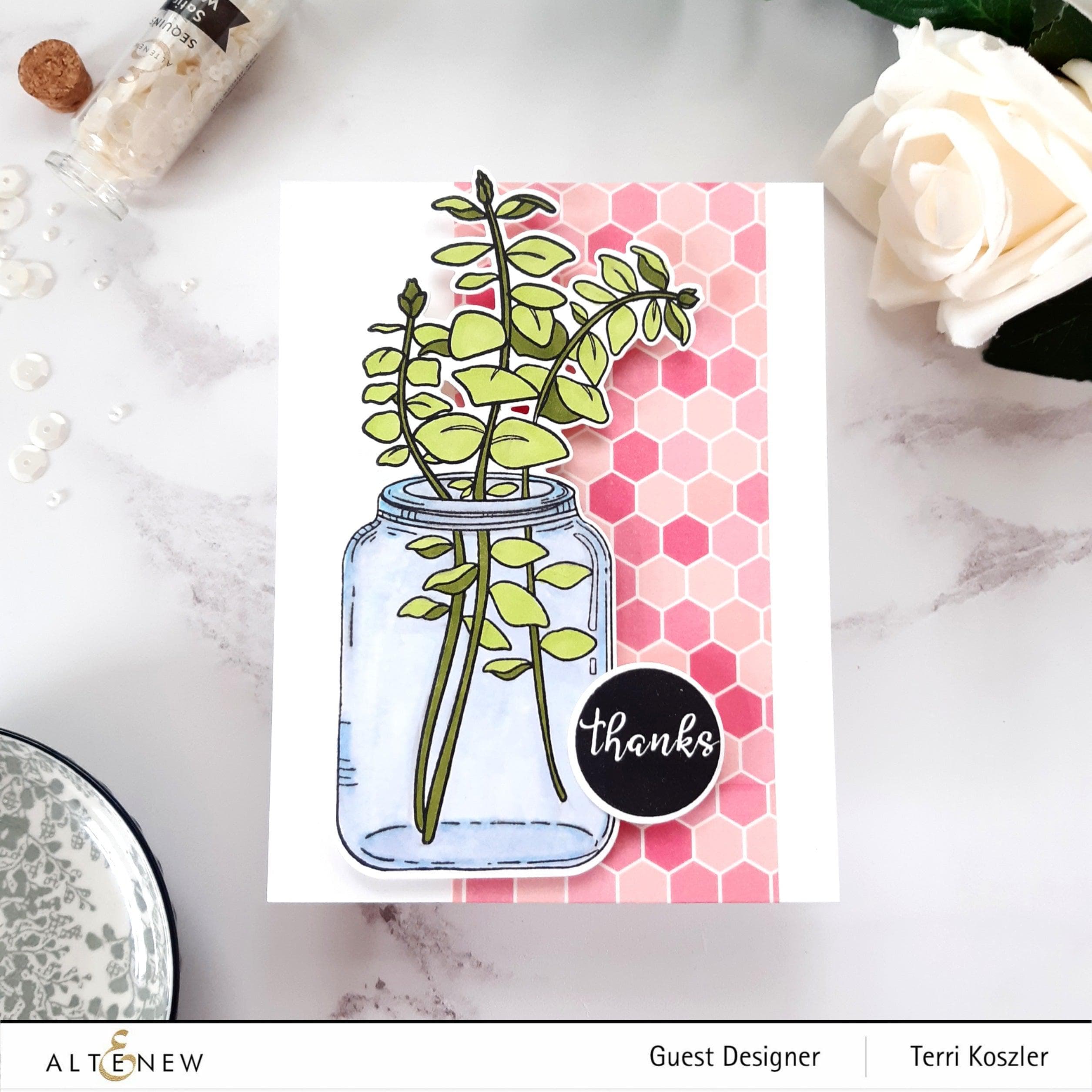 altenew-eucalyptus-jar-schablone-eukalyptus-stencil image 3
