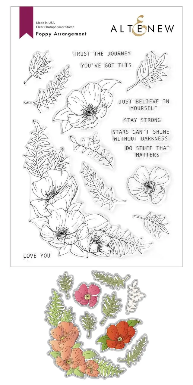 altenew-poppy-arrangement-stempel-stanzen-set-mohn-6x8 image 1