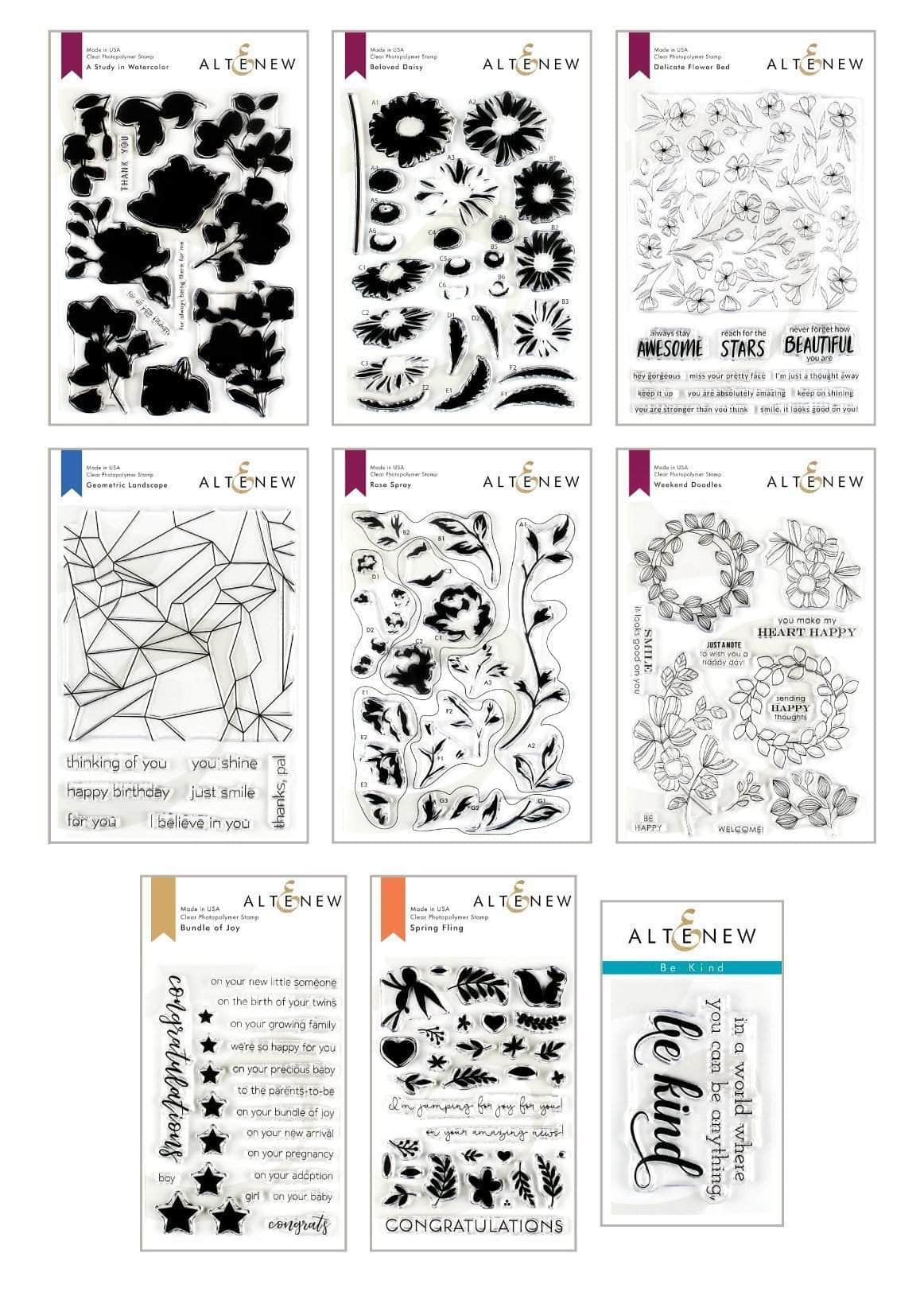 altenew-a-study-in-kindness-stempel-bundle-9-sets-blumen image 1