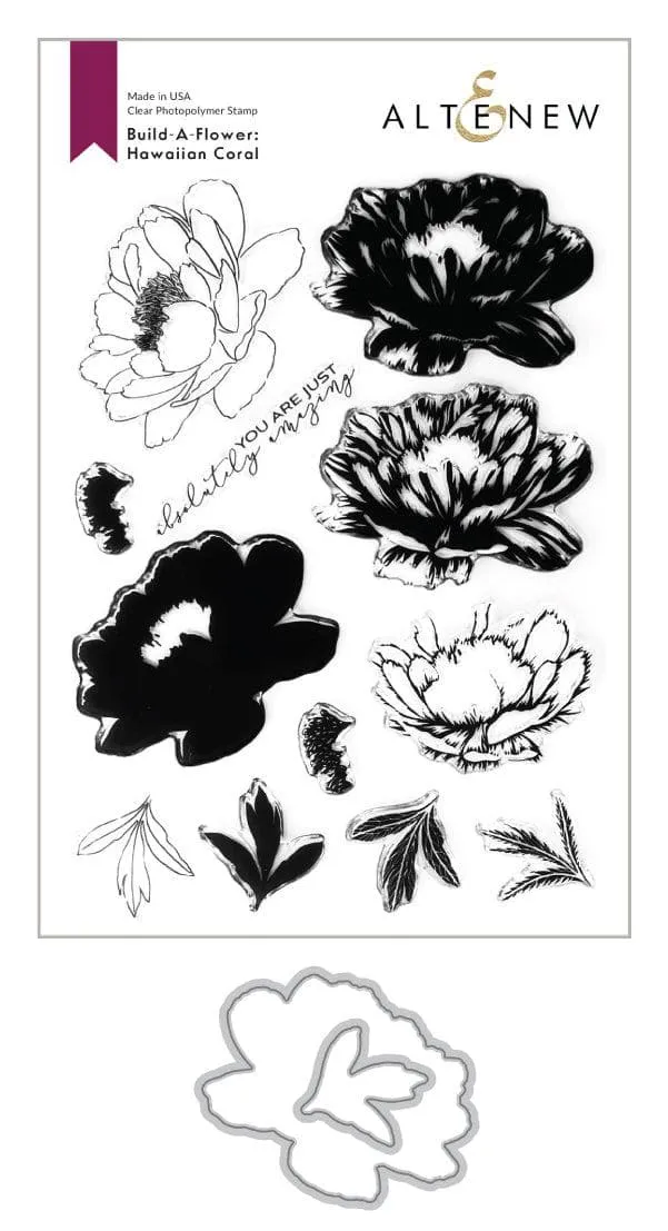 altenew-build-a-flower-hawaiian-coral-stempel-stanzen-set image 1