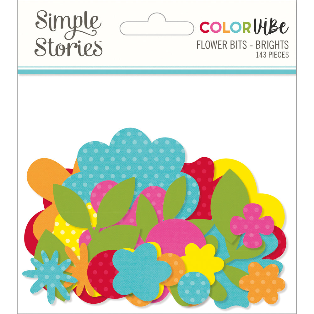 simple-stories-color-vibe-flower-bits-brights-bl-mchen-143-teile image 1