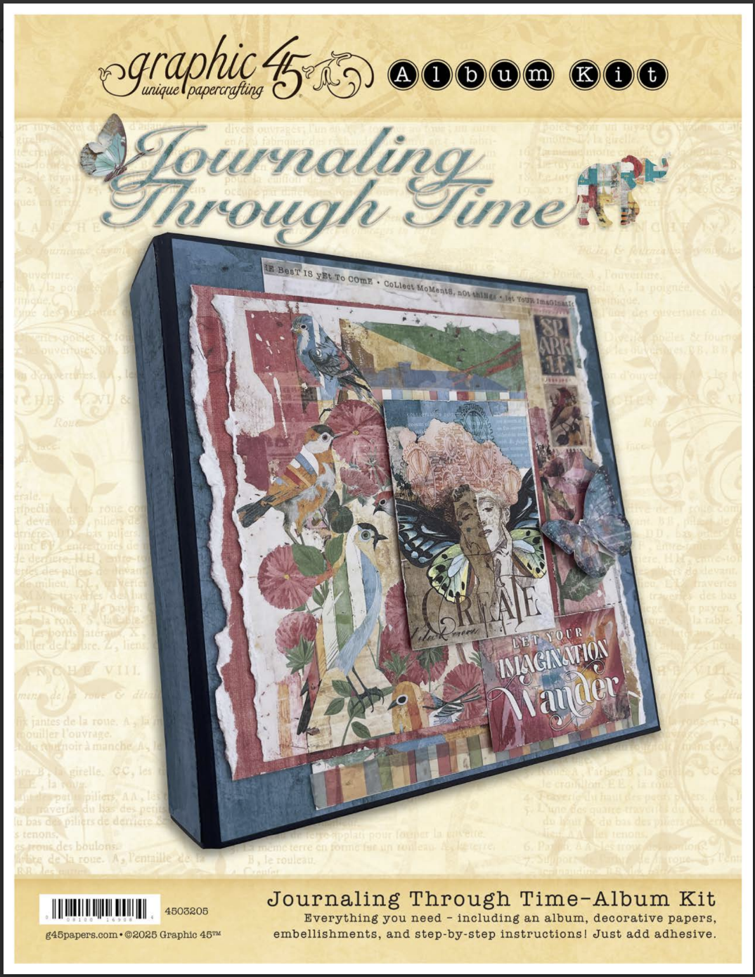 graphic-45-journaling-through-time-album-kit-bastelalbum-schwarz image 2