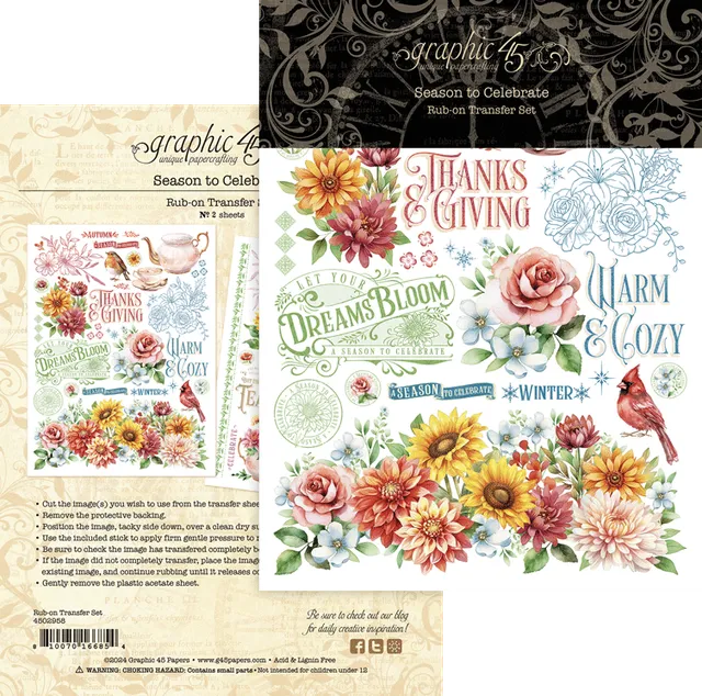 graphic-45-season-to-celebrate-rub-on-transfers-6x8 image 1