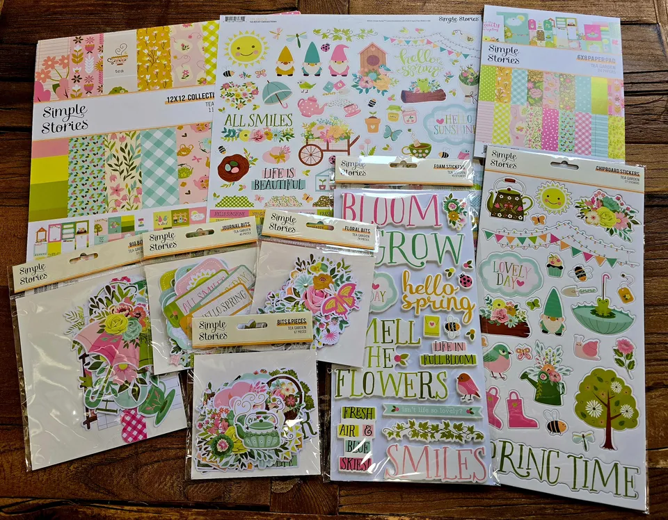 simple-stories-tea-garden-scrapbook-bundle-2-set image 1