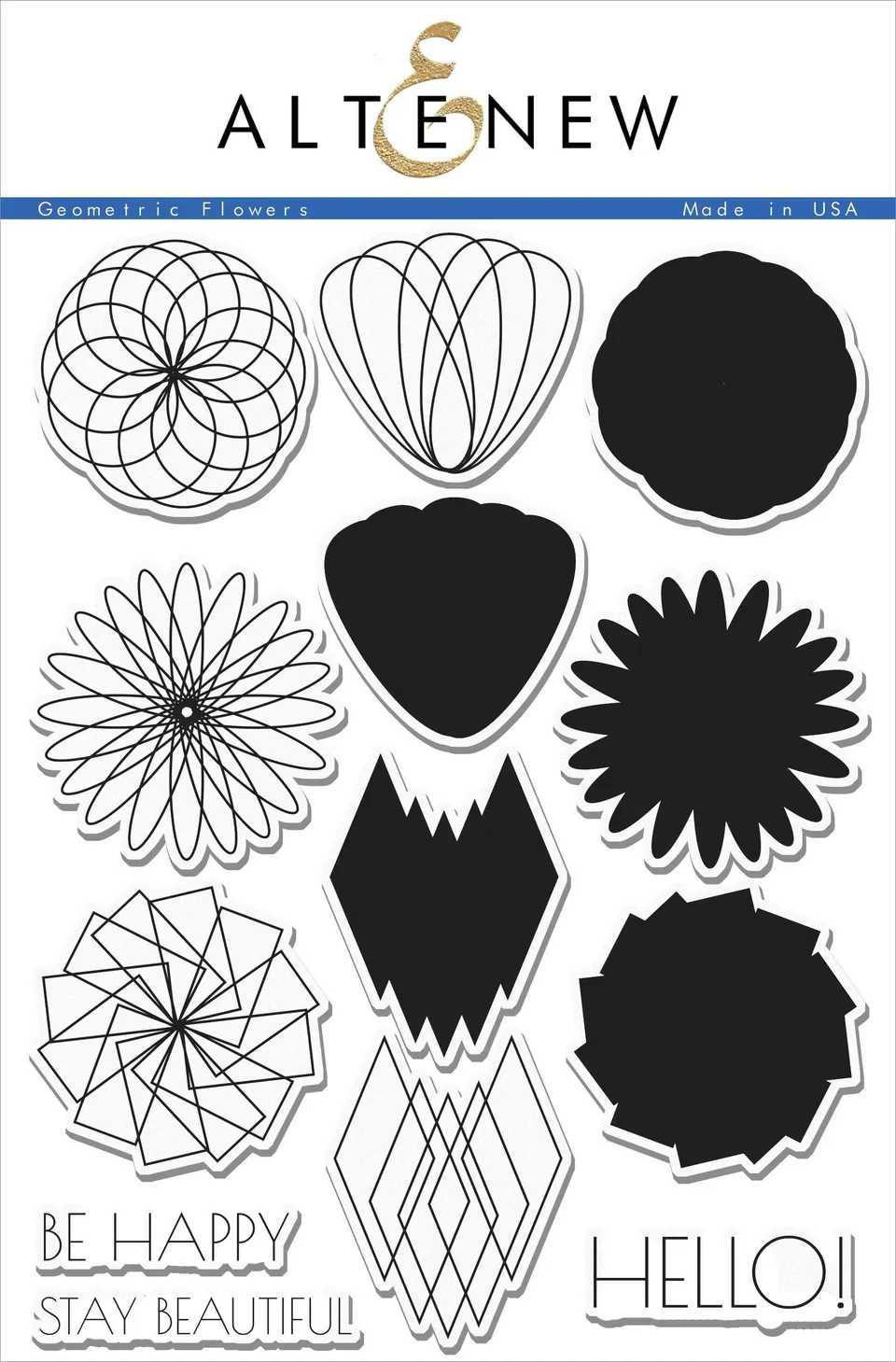 altenew-geometric-flowers-stamp-set-clear-stamps-6x8 image 1