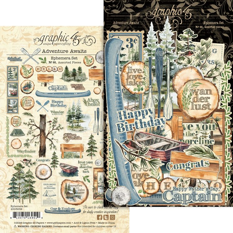 graphic-45-adventure-awaits-ephemera-set-66-teile image 1