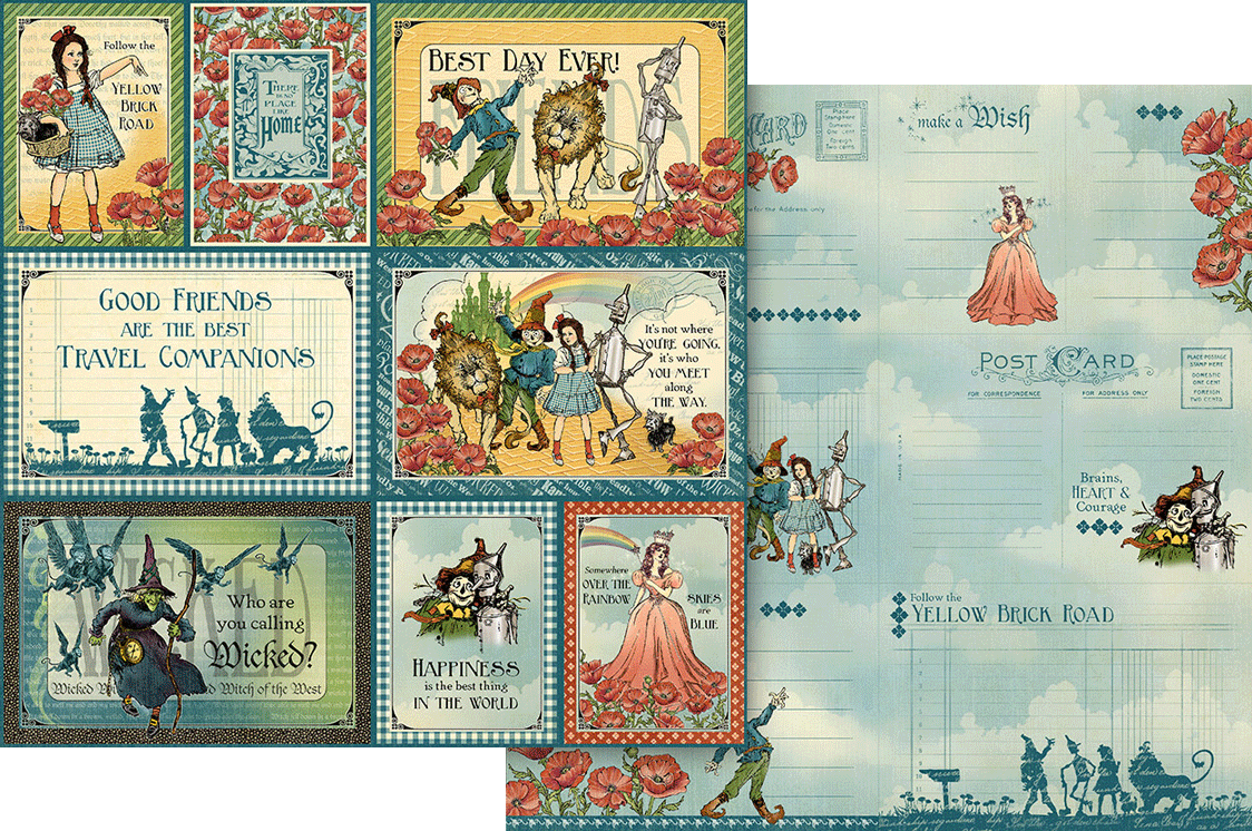 graphic-45-wonder-of-oz-designpapier-8x8-24-bogen-vintage image 8
