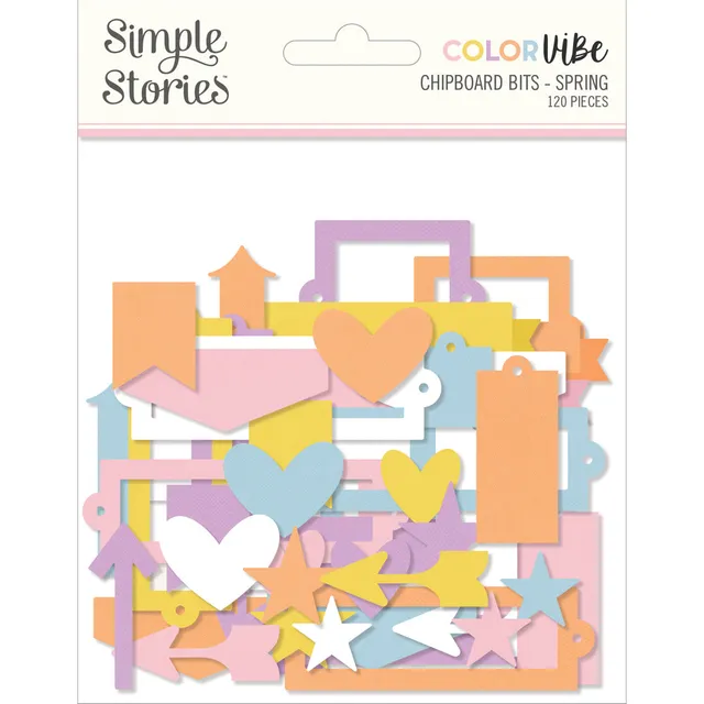 simple-stories-color-vibe-spring-chipboard-bits-120-teile image 1
