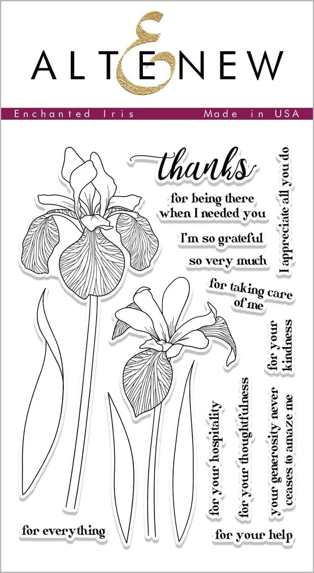 altenew-enchanted-iris-stempelset-clear-stamps-4x6-zoll-danke image 1