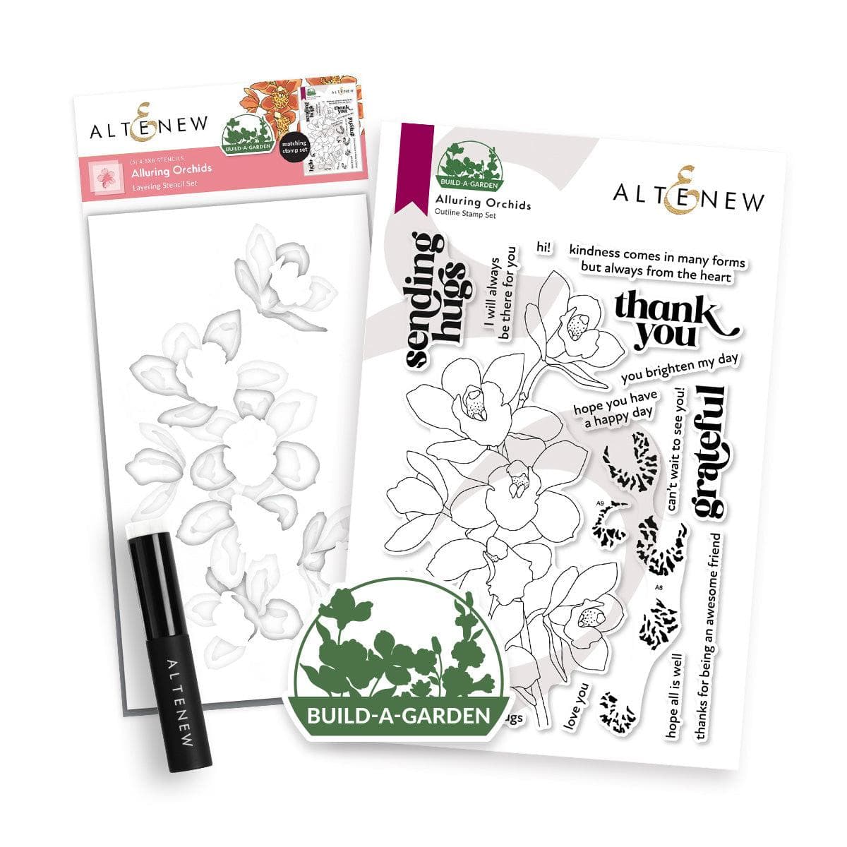 altenew-build-a-garden-alluring-orchids-stempelset-mit-stencils image 1