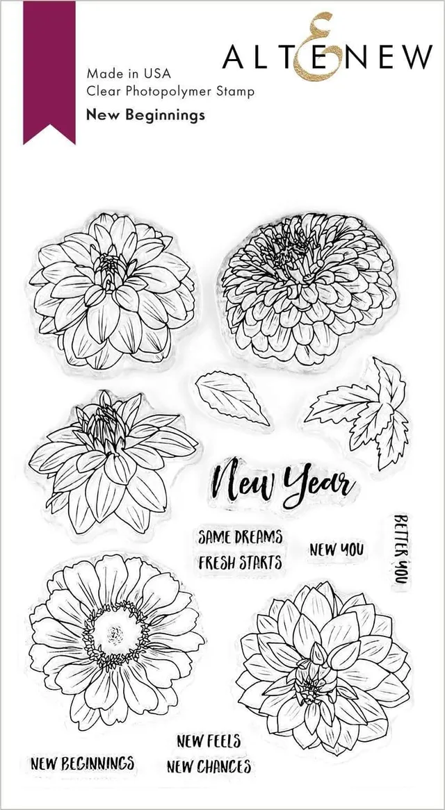 altenew-new-beginnings-stempelset-blumen-13-teilig image 1
