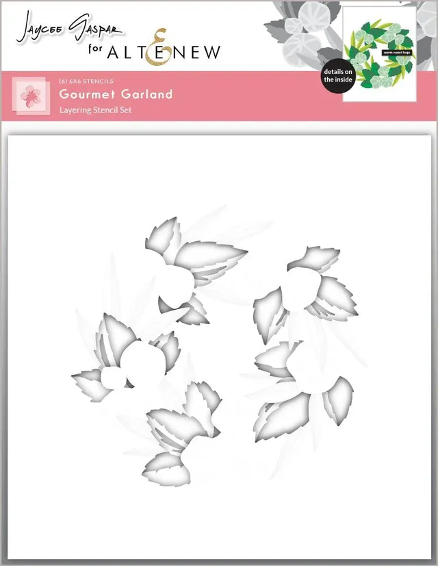 altenew-gourmet-garland-layering-stencil-set-6in1-6x6 image 1