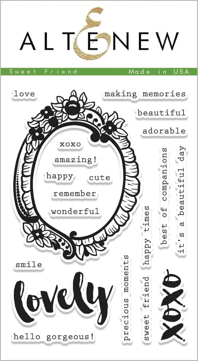 altenew-sweet-friend-stempelset-worte-rahmen-20-teilig image 1