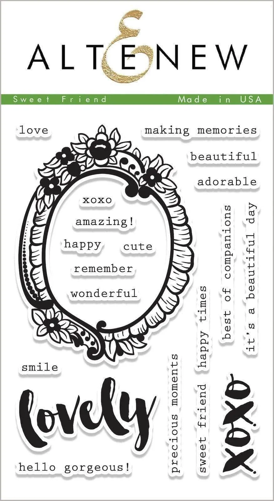altenew-sweet-friend-stempelset-worte-rahmen-20-teilig image 1