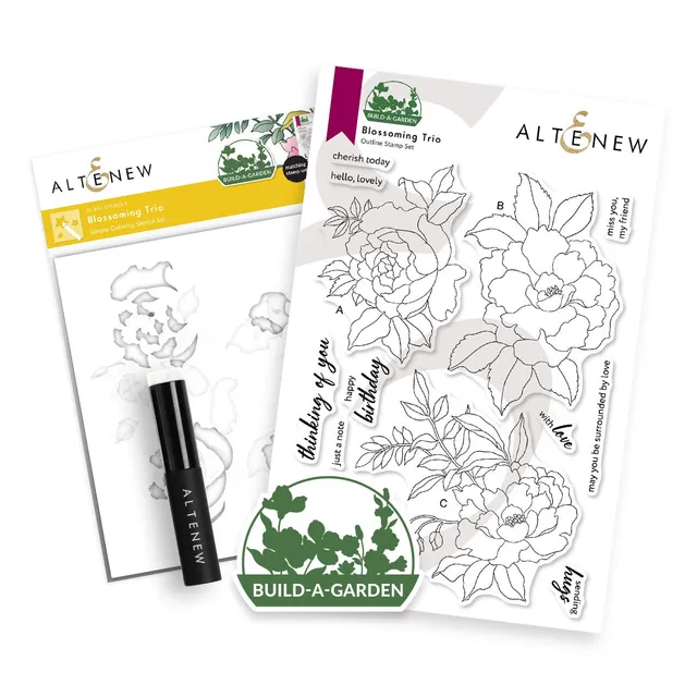 altenew-build-a-garden-blossoming-trio-stempelset-6x8-blumen image 1