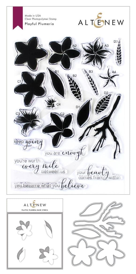 altenew-playful-plumeria-mask-stencil-rosen-6x6 image 1