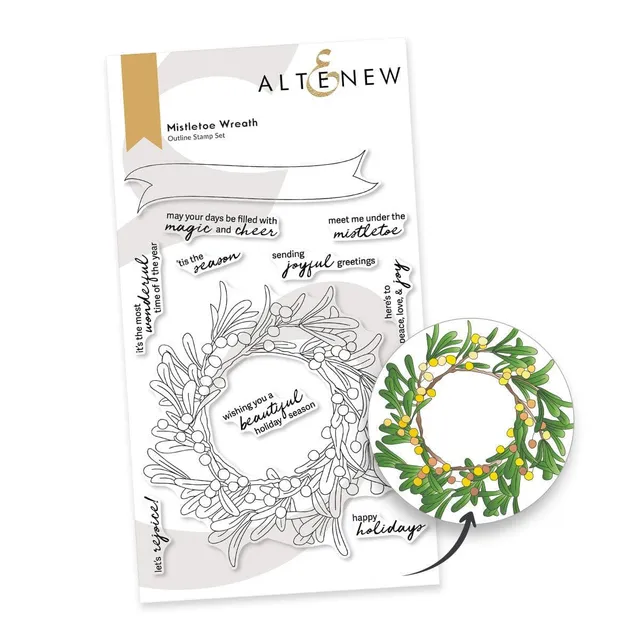 altenew-mistletoe-wreath-stempelset-4x6-zoll-weihnachten-11-teilig image 1