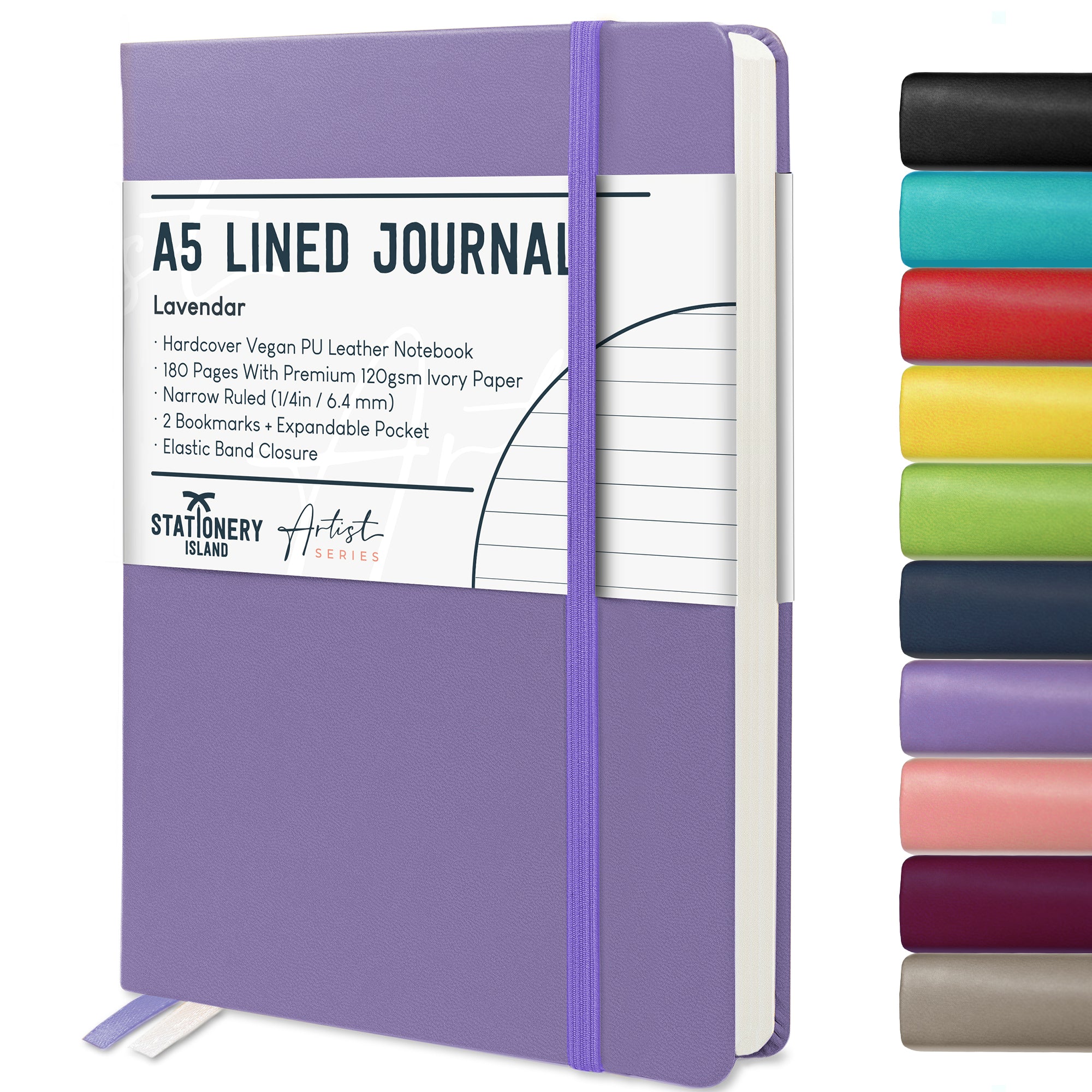 stationery-island-journal-notizbuch-a5-liniert-schwarz-180-seiten image 3
