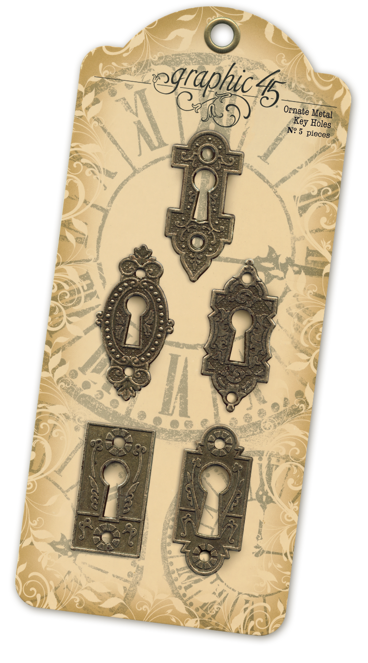 graphic-45-ornate-metal-key-holes-messing-antik-5-stk image 1