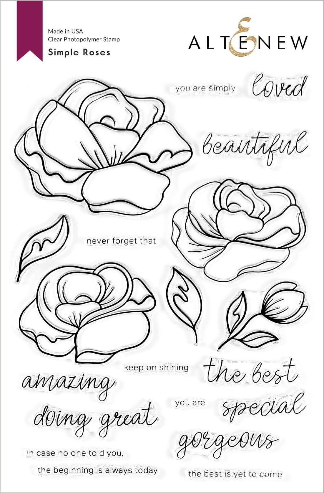 altenew-stamps-simple-roses-stempelset-rosen-20-tlg-6x8 image 1