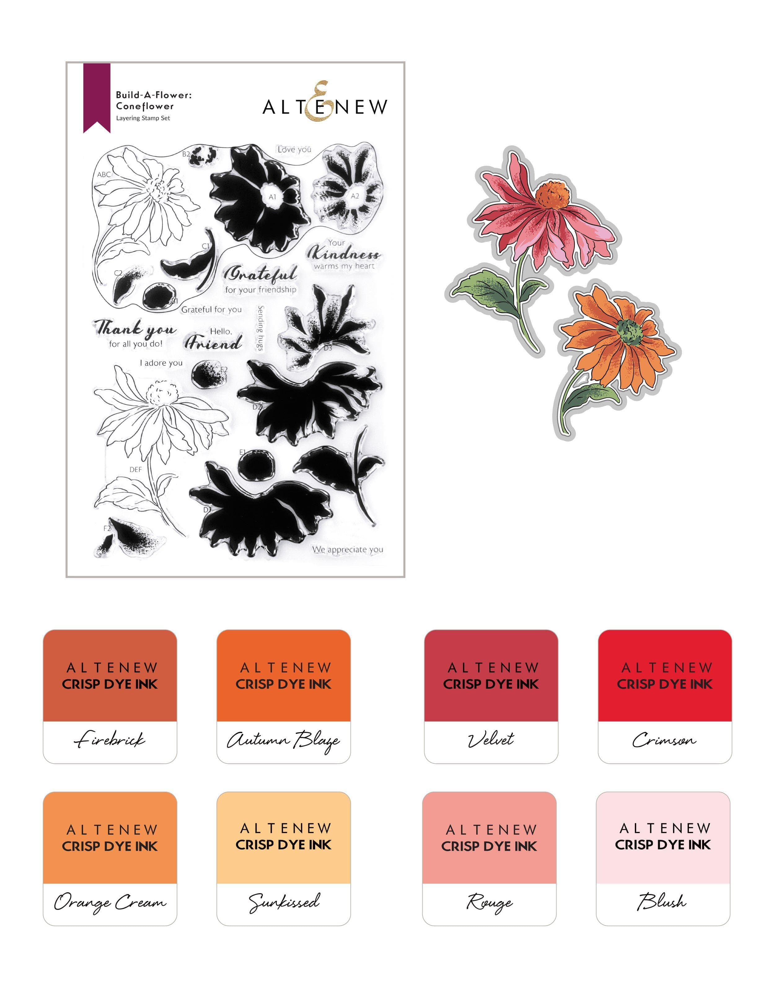 altenew-build-a-flower-coneflower-stempel-stanzen-ink-bundle image 1