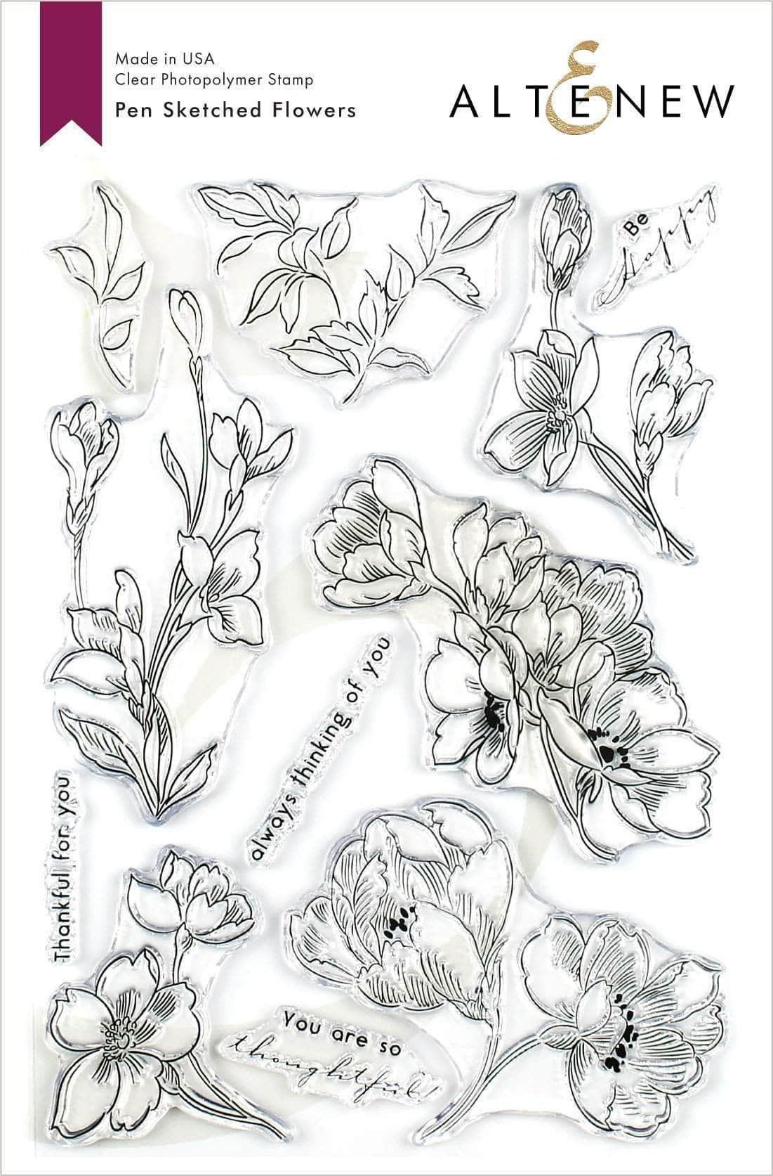altenew-pen-sketched-flowers-stempelset-blumen-skizziert image 1