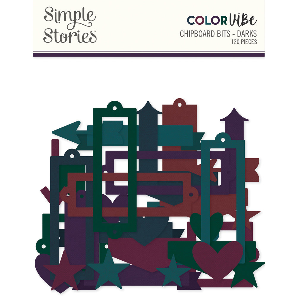 simple-stories-color-vibe-darks-chipboard-bits-120-teile image 1
