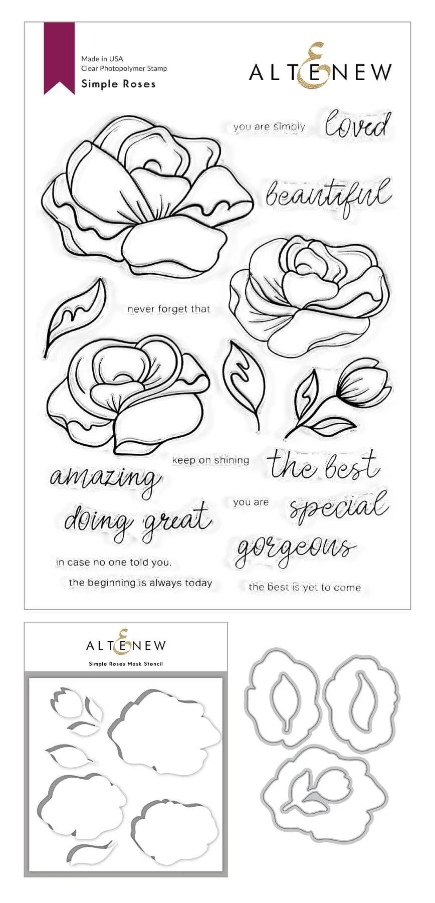 altenew-simple-roses-schablone-mask-stencil-rosen-motiv image 1