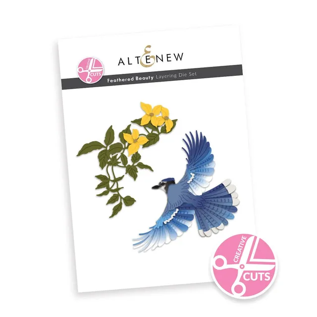 altenew-feathered-beauty-stanzen-vogel-blau-2-tlg image 1