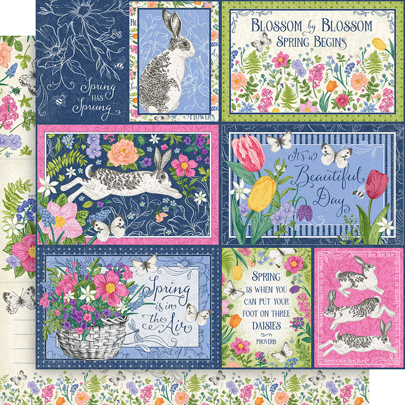 graphic-45-spring-is-in-the-air-8x8-papierblock-hasen-blumen image 8