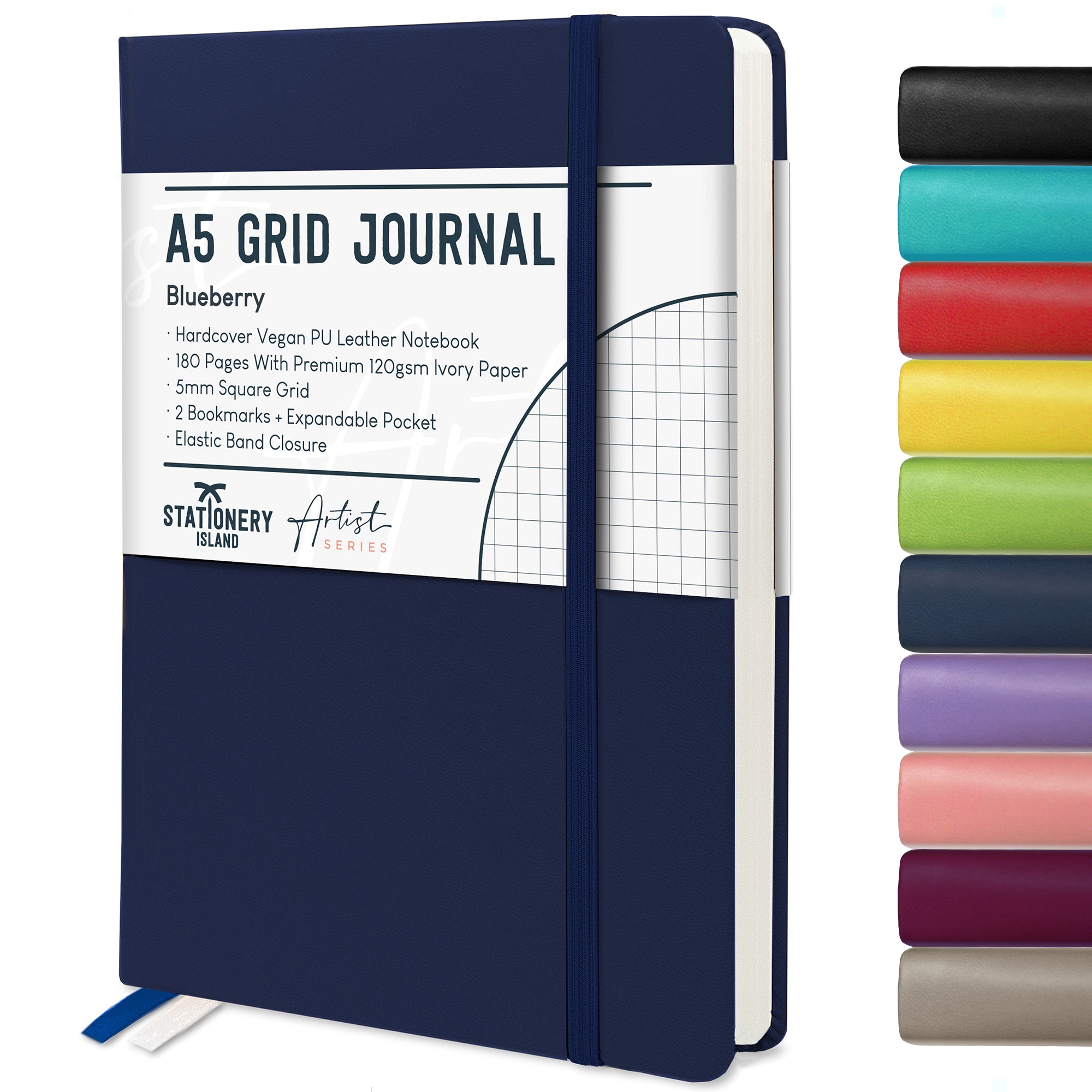 stationery-island-journals-a5-grid-journal-notizbuch-schwarz-kariert image 6