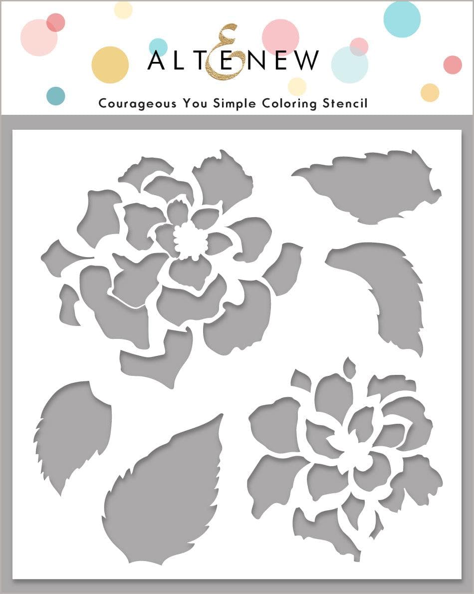altenew-courageous-you-schablone-blumen-coloring-stencil image 1
