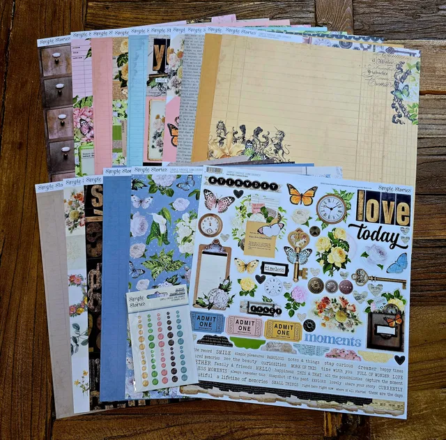 simple-stories-simple-vintage-junk-drawer-paper-pack-12x12 image 1