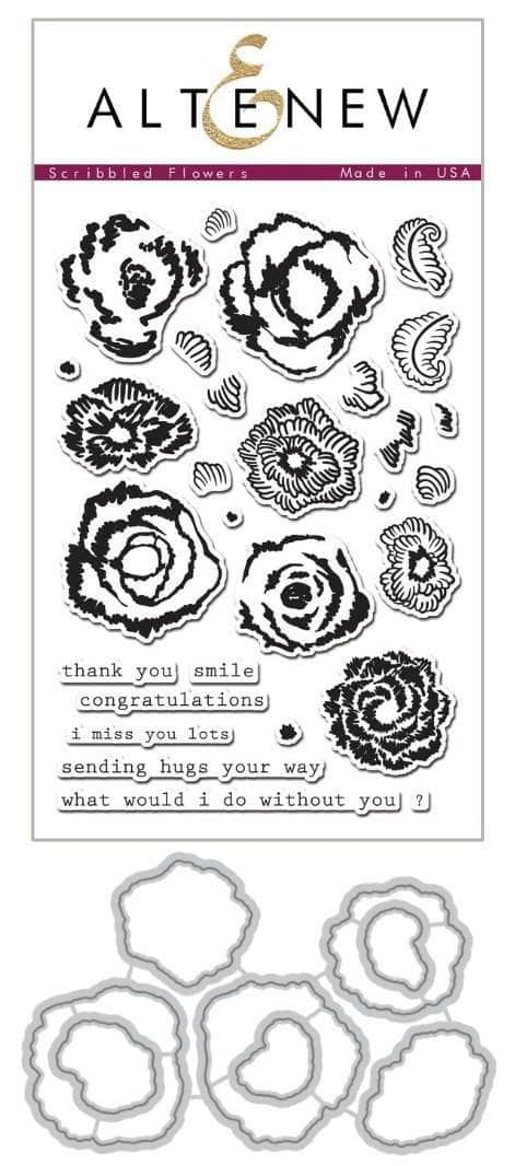 altenew-scribbled-flowers-stempel-stanzen-blumen-set image 1